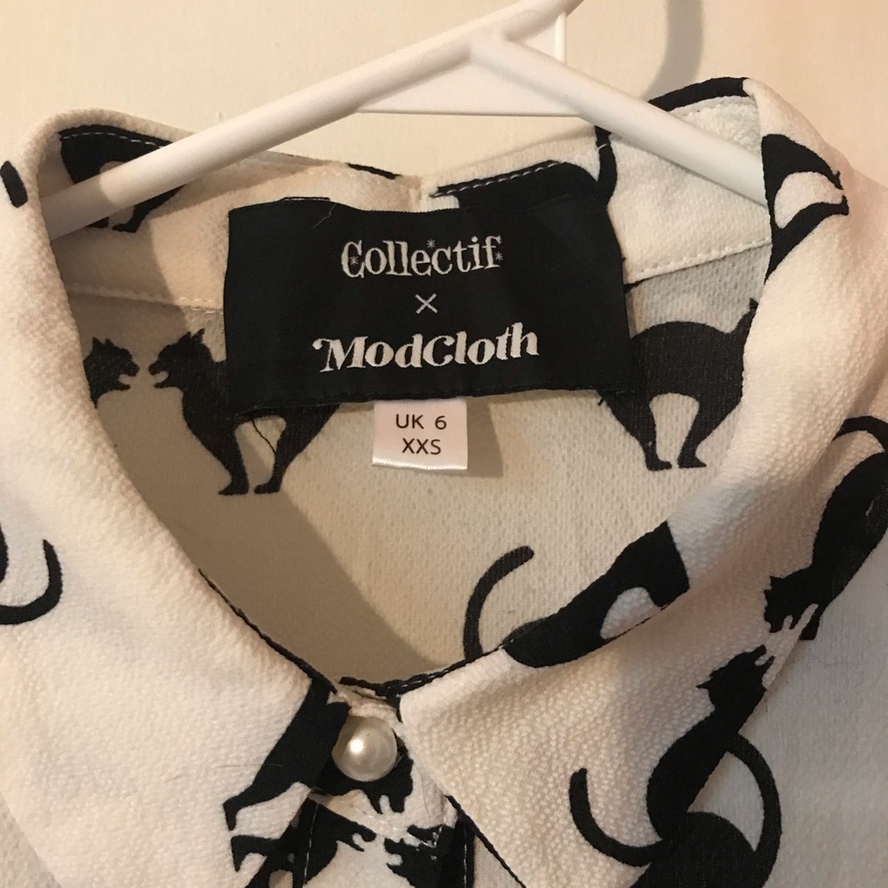ModCloth Cat Print Blouse - Picture 2 of 4